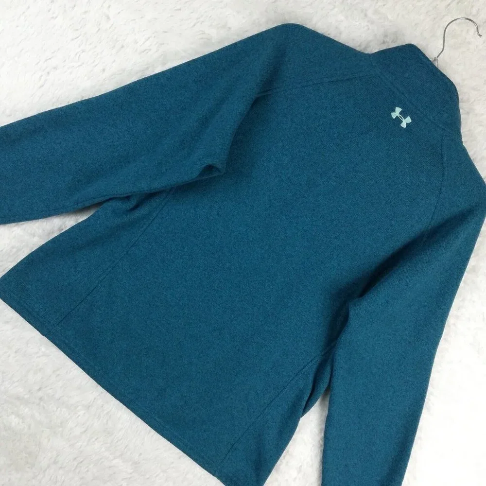 Under‎ Armour Womens Jacket Storm Coldgear Fitted Blue 1/2 Zip Waist Length L